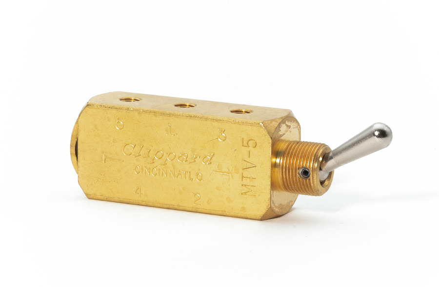 Brass 5/2 bistable switch M5 steel lever Pneumatic valves