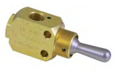 Brass lever valve #10-32 5/3 center return