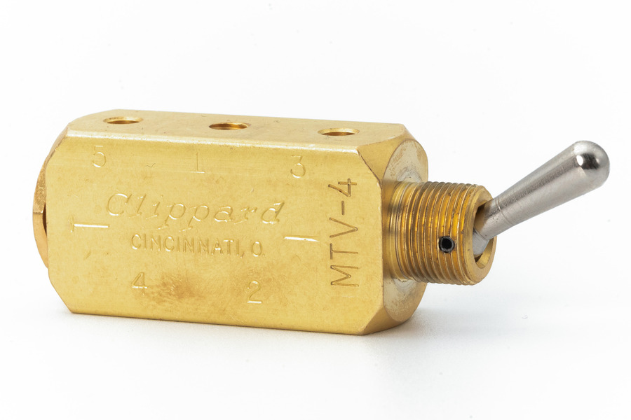 Brass switch 5/2 bistable M5 steel lever ATM exhaust Pneumatic valves