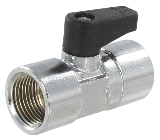 BSP female ball valve with pressure relief 3/8 - 1/8 Nickel-plated brass ball valves