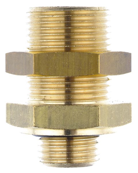 Bulkhead male/female push-in fittings in brass for brake systems