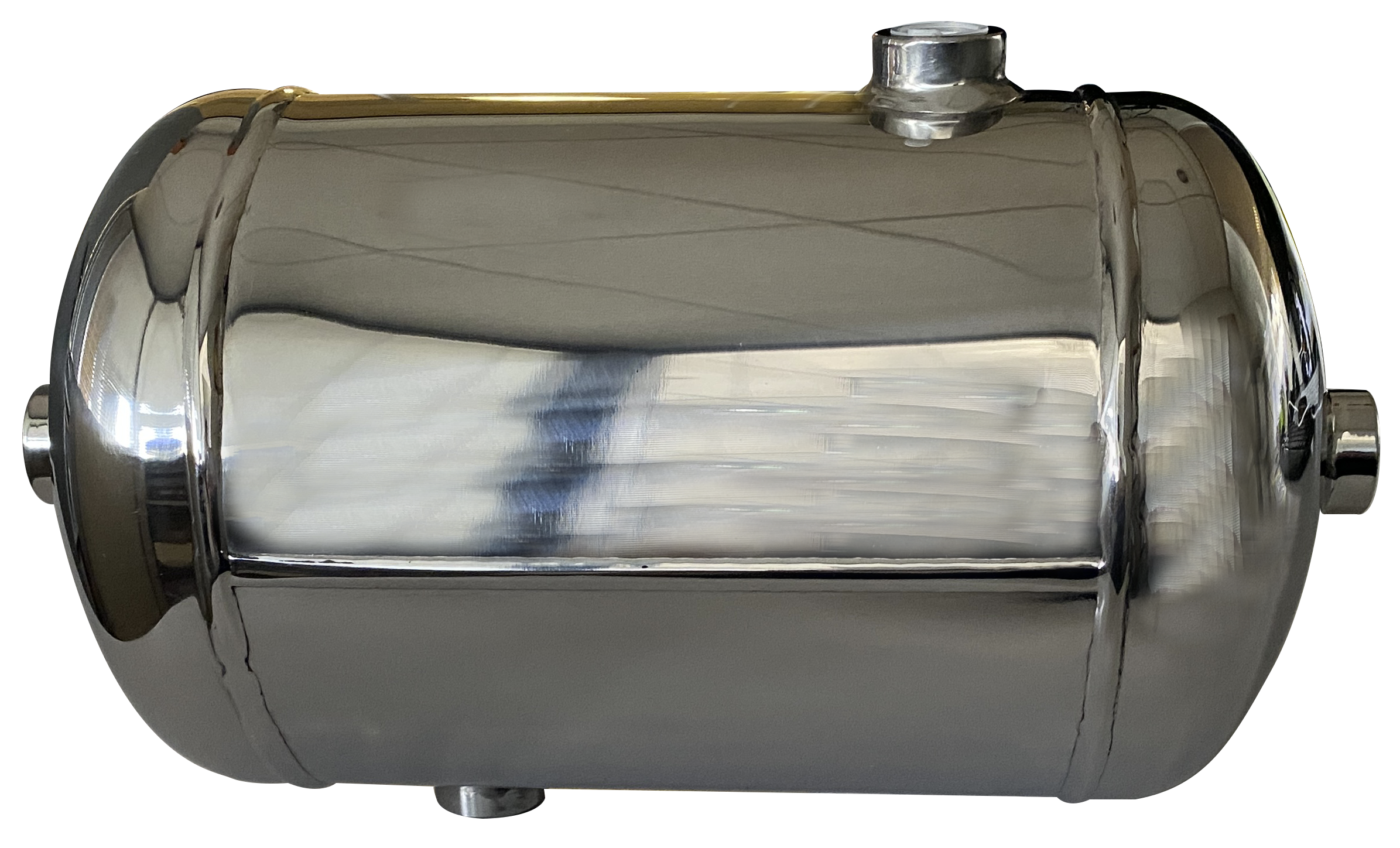 Compressed air tanks in polished stainless steel with feet