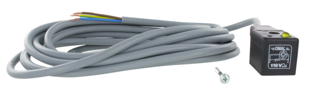 Connecteur 22mm à câble 3m + LED 115 V Distributeurs pneumatiques