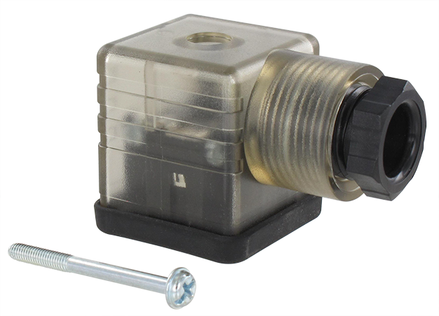 Lighted connector coil M1 V24cc 24/50+Led MF - 3-way poppet valves - compressed air/vacuum  