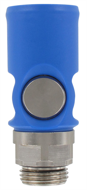 Coupleur pneumatique sécurité plastique ISO-B mâle cylindrique 1/2\" DN8 mm Raccords et coupleurs