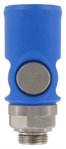 Coupleur pneumatique sécurité plastique ISO-B mâle cylindrique 3/8\" DN8 mm Raccords et coupleurs