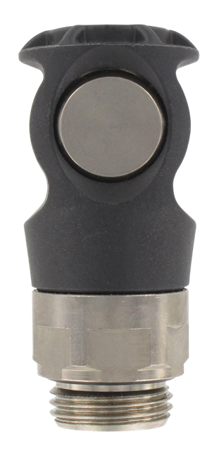 Coupleur pneumatique sécurité plastique ISO-C mâle cylindrique 1/2\" DN8 mm Raccords et coupleurs