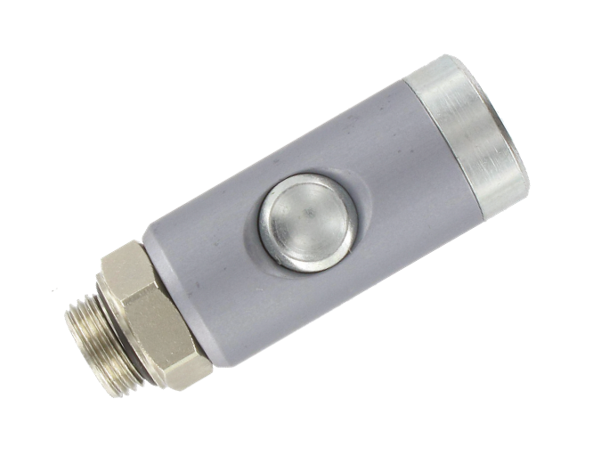 Coupleur pneumatique sécurité à bouton ISO-B DN5.5 mâle cylindrique 1/2\" Coupleurs/Raccords rapides de sécurité en métal