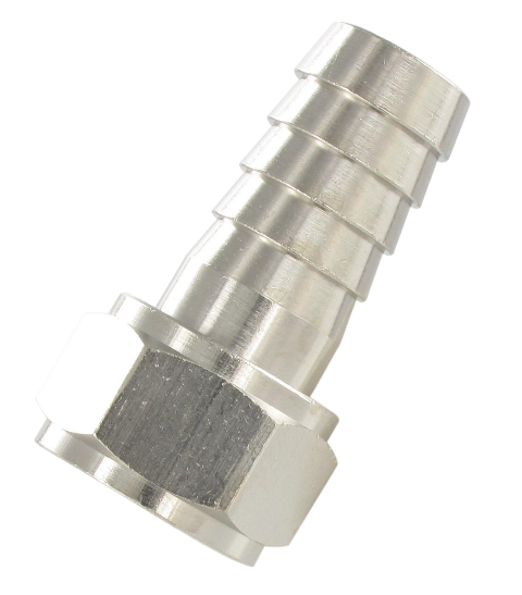 Cylindrical female bar connector in nickel-plated brass 1/4-6