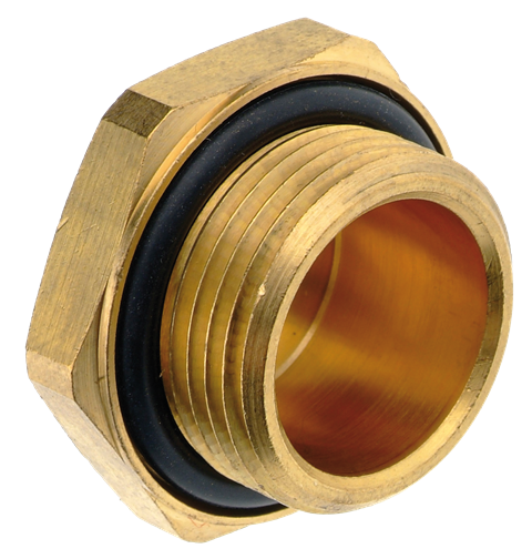 Cylindrical plugs in brass for brake systems with mounted o-ring Pneumatic push-in fittings