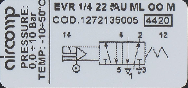 Distributeur à commande électro-pneumatique asservie 5/2-G1/4  Distributeurs électro-pneumatiques 5/2 monostables série 127 (G1/8'' G1/4'' - 800 Nl/min)