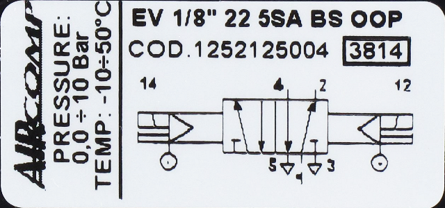 Distributeur à commande électro-pneumatique asservie 5/2-G1/8 bistable Distributeurs électro-pneumatiques 5/2 bistables 5/3 125 (G1/8'' G1/4'' - 800 Nl/min)