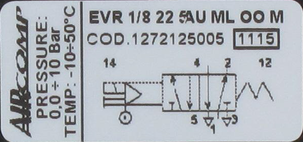 Distributeur à commande électro-pneumatique asservie 5/2-G1/8 Distributeurs électro-pneumatiques 5/2 monostables série 127 (G1/8'' G1/4'' - 800 Nl/min)
