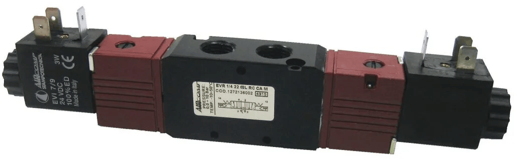 Distributeur commande électropneumatique 1/8\" 5/3 22mm retour centres pression