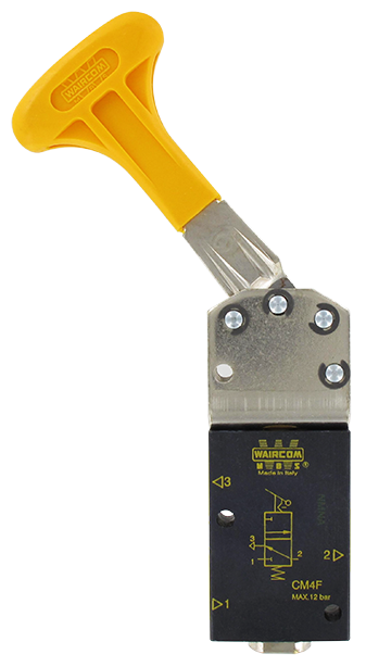 Distributeur à levier vertical 1/4\" 3/2 normalement fermée poignée jaune Composants pneumatiques
