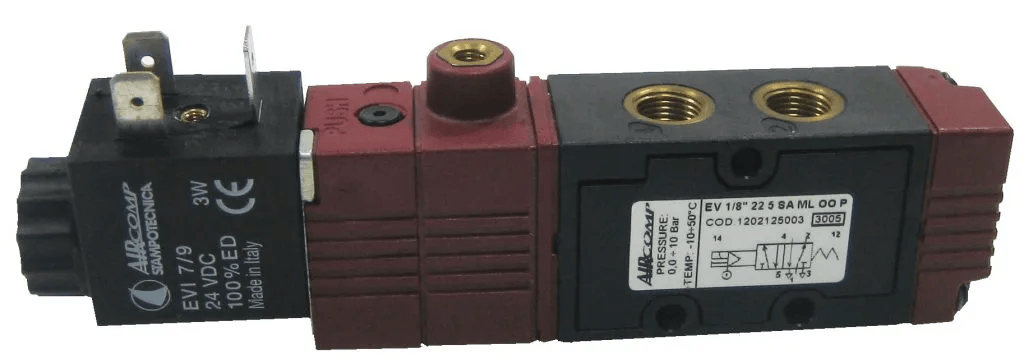 Distributeur électro-pneumatique 1/8\" 22mm 5/2 asservi pneumo-mécanique