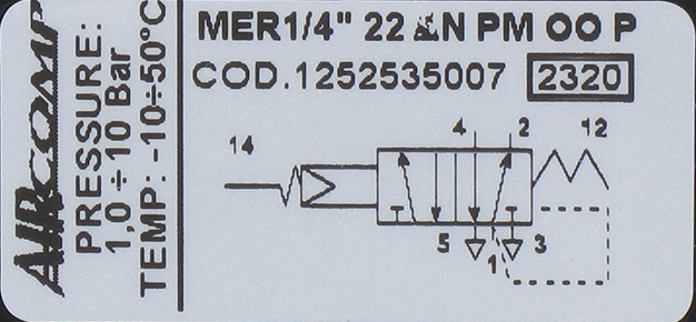 Distributeur pneumatique à commande mécanique à antenne 5/2-G1/4  Distributeurs pneumatiques