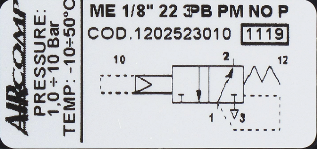 Distributeur pneumatique à commande mécanique en panneau 3/2-G1/8  Distributeurs pneumatiques commande en panneau