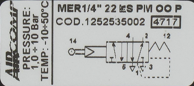 Distributeur pneumatique cde mécanique levier à galet servopiloté 5/2-G1/4  Distributeurs pneumatiques