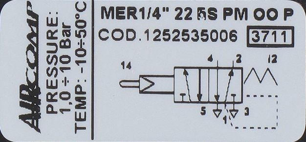 Distributeur pneumatique cde mécanique levier sensible servopiloté 5/2-G1/4  Distributeurs pneumatiques