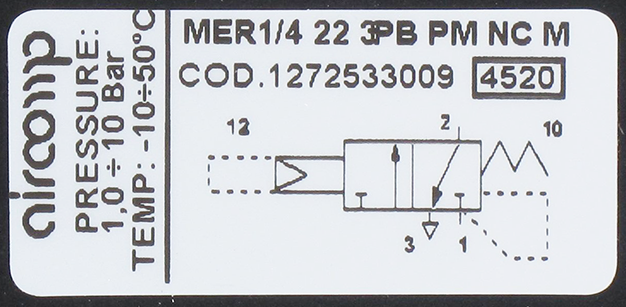 Distributeur pneumatique pour commande en panneau 3/2-G1/4 Distributeurs pneumatiques commande panneau 2/2 - 3/2 NF-NO