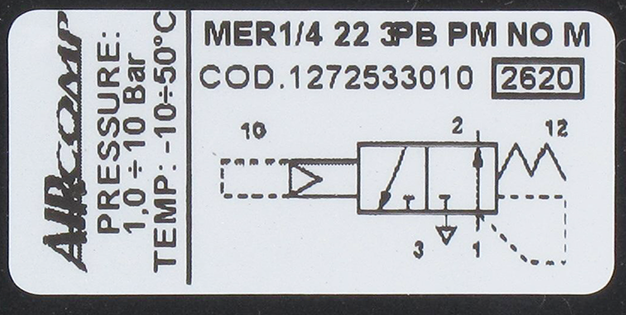 Distributeur pneumatique pour commande en panneau 3/2-G1/4  Distributeurs pneumatiques commande panneau 2/2 - 3/2 NF-NO