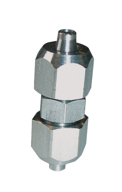 Double unequal stainless steel straight push-on fitting 8/6-6/4