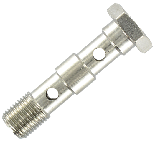 Double screw for single or double banjo, cylindrical BSP thread 1/2