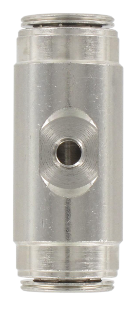 Double straight push-in fitting in nickel-plated brass for misting nozzle T.3/8 Pneumatic push-in fittings