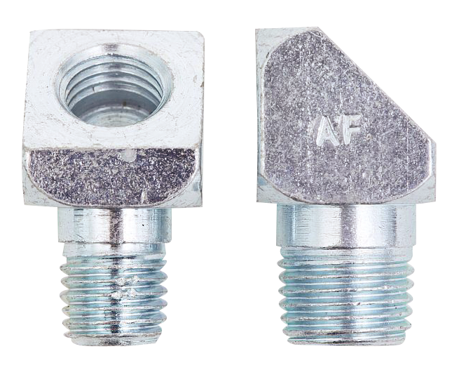 Elbow fitting M/F 45° in galvanised steel HP R.1/8\" BSP Standard fittings for lubrication