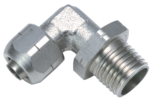 Elbow male push-on fitting, swivel, BSP tapered thread in stainless steel 8/6-1/8 Push-on fittings