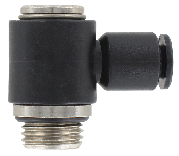 Elbow male swivel fitting BSP cylindrical with hexagon socket in technopolymer T6-1/4 Pneumatic push-in fittings