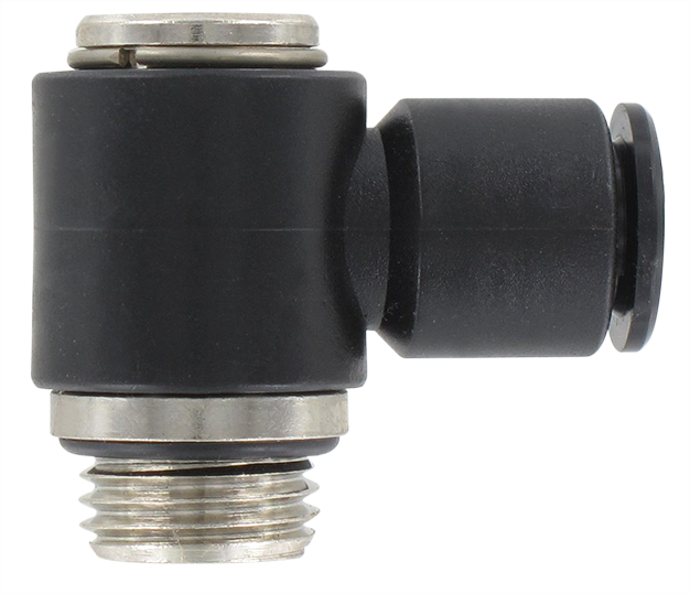 Elbow male swivel fitting BSP cylindrical with hexagon socket in technopolymer T8-1/4 Pneumatic push-in fittings