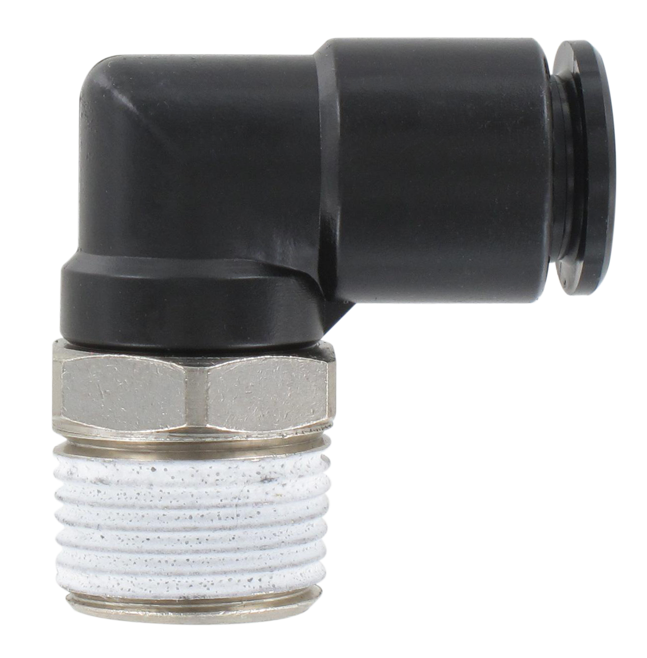 Elbow male swivel push-in fitting BSP tapered in technopolymer T10-3/8