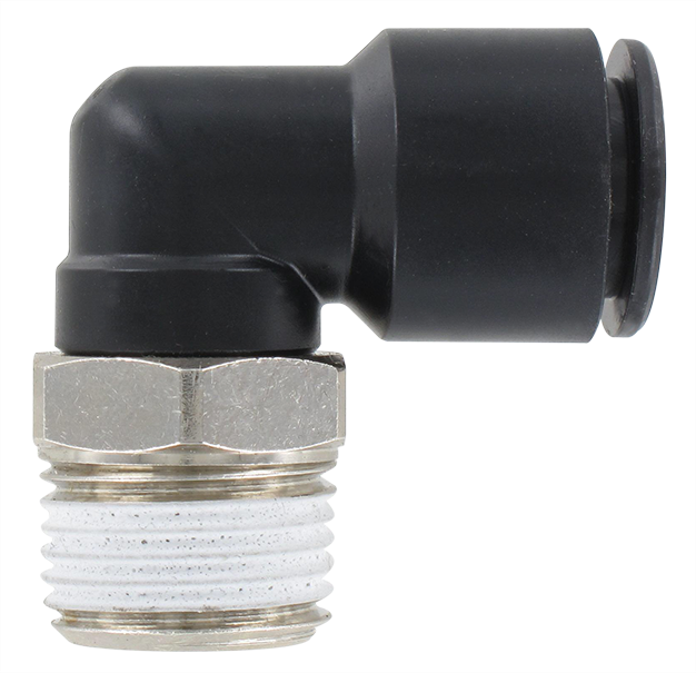 Elbow male swivel push-in fitting BSP tapered in technopolymer T14-1/2 Pneumatic push-in fittings
