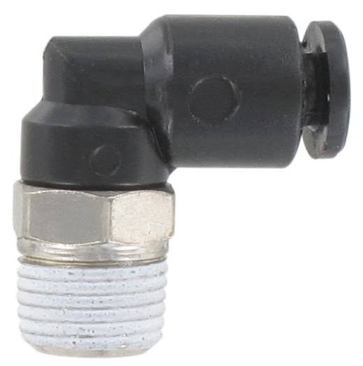 Elbow male swivel push-in fitting BSP tapered in technopolymer T4-1/8 Pneumatic push-in fittings