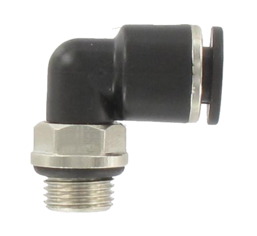 Elbow push-in fitting male swivel BSP cylindrical in resin T6-1/8