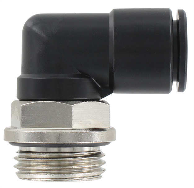 Elbow push-in fitting male swivel BSP cylindrical in technopolymer T12-1/2 Pneumatic push-in fittings