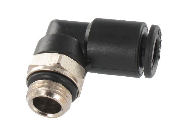 Elbow push-in fittings male swivel BSP cylindrical in technopolymer Pneumatic push-in fittings