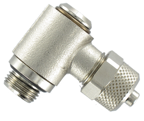 Elbow push-on fitting male with hexagon socket, swivel, BSP cylindrical thread 12/10-1/2