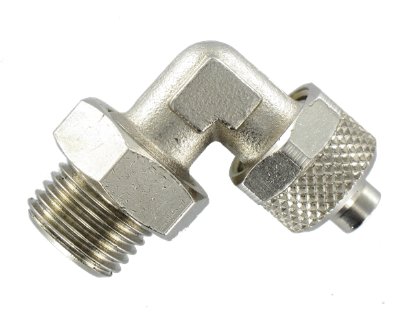 Elbow push-on fittings, swivel,  male BSP cylindrical thread Fittings and couplings