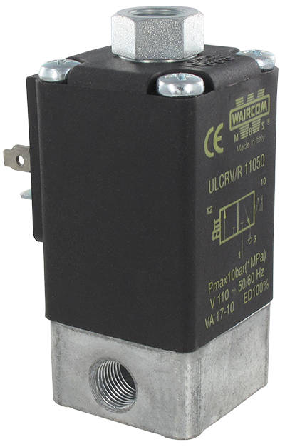 Electro-distributeur pneumatique 3/2 NF monostable 110VAC 1/8\" cde man. bistable UL - Electro-distributeurs à commande directe