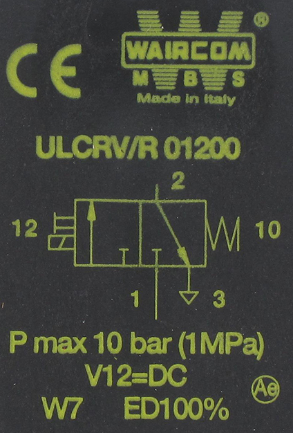 Electro-distributeur pneumatique 3/2 NF monostable 12VDC 1/8\" cde manu. bistable UL - Electro-distributeurs à commande directe