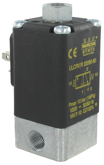 Electro-distributeur pneumatique 3/2 NF monostable 220VAC 1/8\" cde man. bistable UL - Electro-distributeurs à commande directe