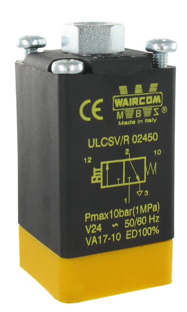 Electro-distributeur pneumatique 3/2 NF monostable 24 VAC cde manuelle bistable UL - Electro-distributeurs à commande directe