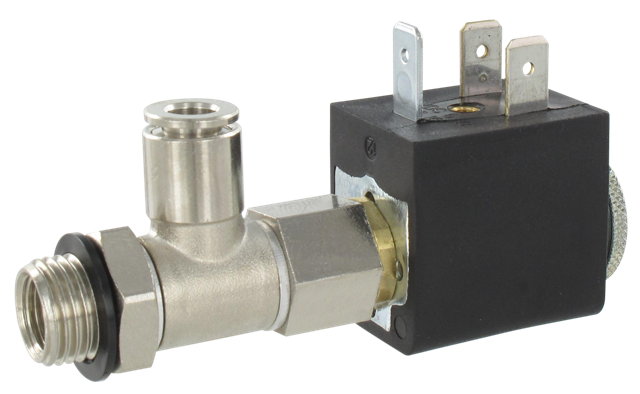 Solenoid valve with push-in connection 1/4\"-T6 24V DC Pneumatic drivers with push-in fitting