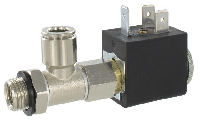 Solenoid valve with push-in connection 1/4\"-T8 24V DC Pneumatic drivers