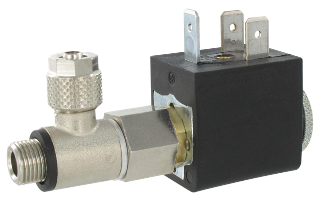 3/2 solenoid valve with push-on connection + VITON seals 1/8\"-T6/4 220V AC