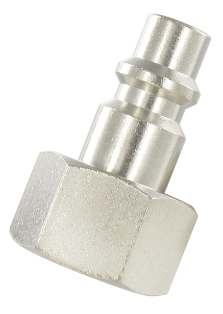 Embout coupleur pneumatique laiton nickelé ISO-B DN8 femelle cylindrique 1/2\"