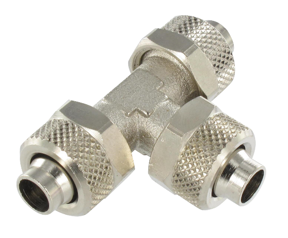 Equal and unequal T push-on fittings